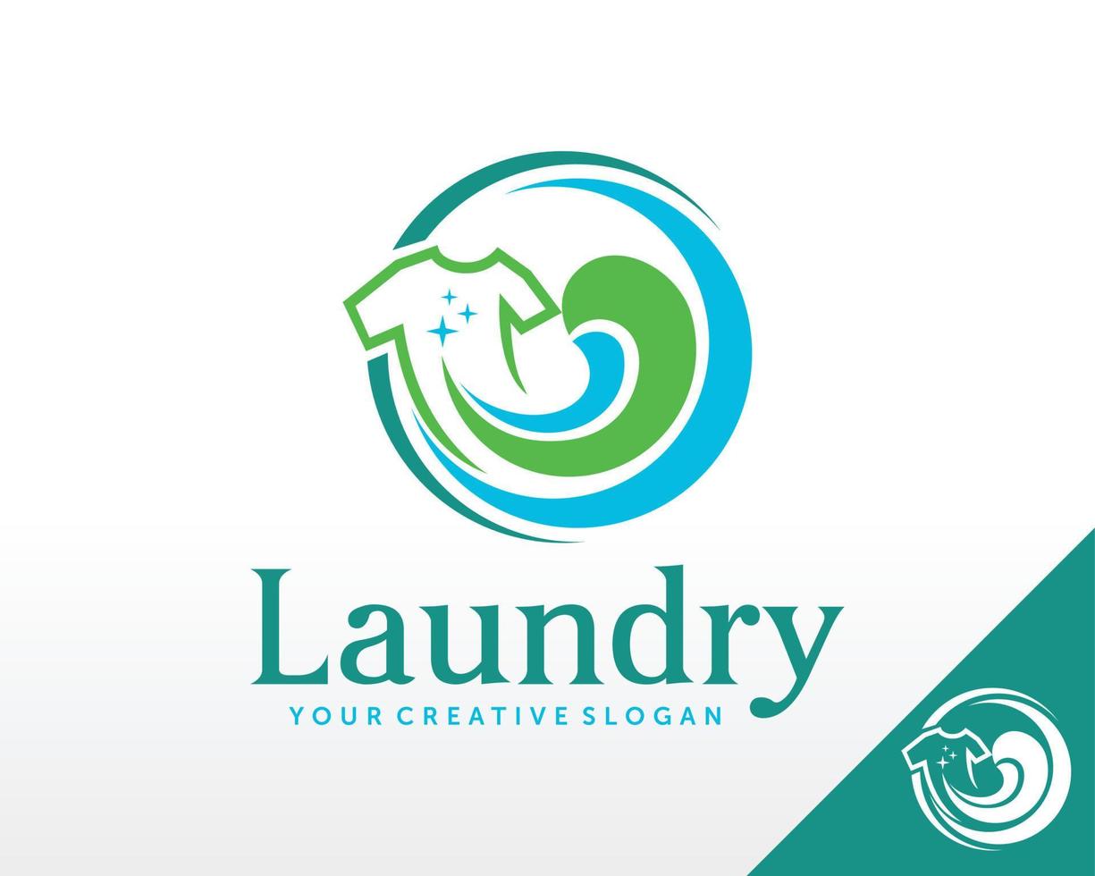 Wäsche-Logo-Design. Logo-Vektorvorlage für den Waschservice für T-Shirts vektor