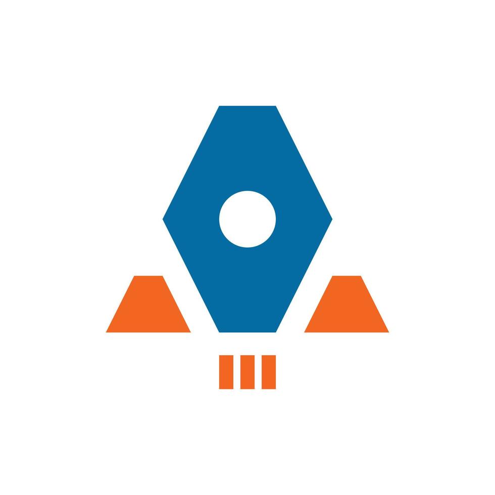 Raketenflug geometrisches modernes Logo vektor