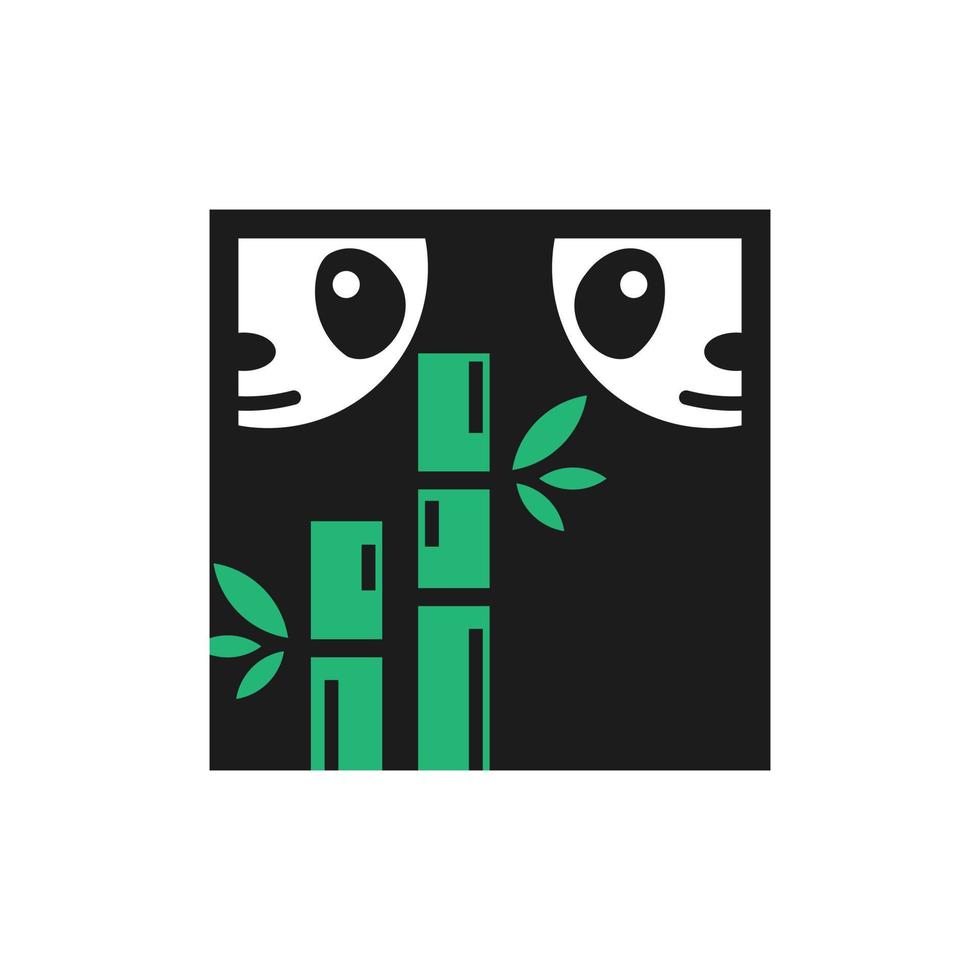 Panda-Bambus-Illustrations-Tier-Logo vektor