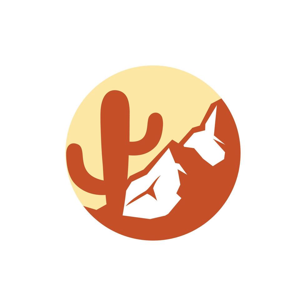 kreatives logo der kaktusbergillustration vektor