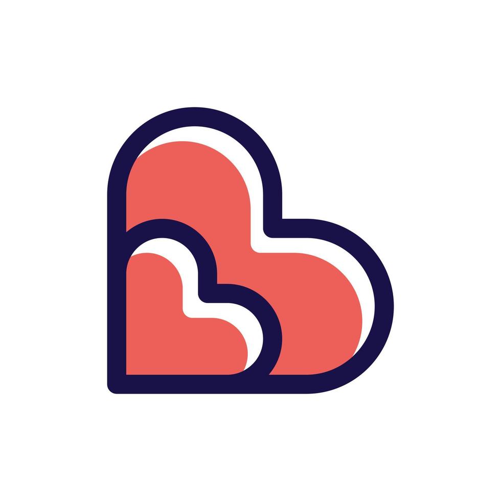 dubbel- kärlek linje modern logotyp vektor