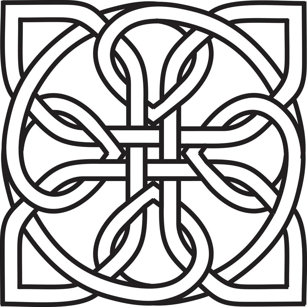 mittelalterliches keltisches knotentattoo. Keltische, irische Knotenverzierung. keltisches Symbol, endloses Knotenform-Vektorsymbol, unendliches Symbol der Geistereinheit, heidnische Stammessymbolgrafik isoliert vektor