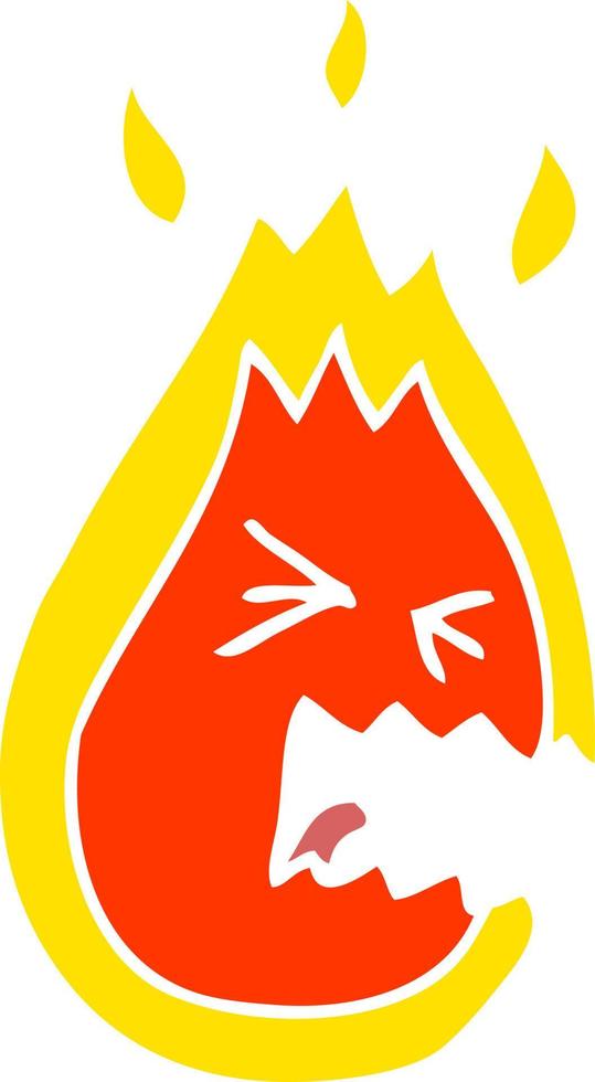 Cartoon-Doodle heiße wütende Flamme vektor