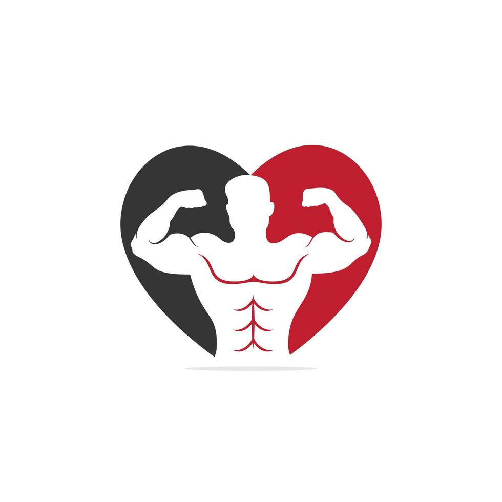 Liebe Fitness-Studio-Logo-Design-Vorlage, Design für Fitnessstudio und Fitness-Club, Vektorillustration. vektor