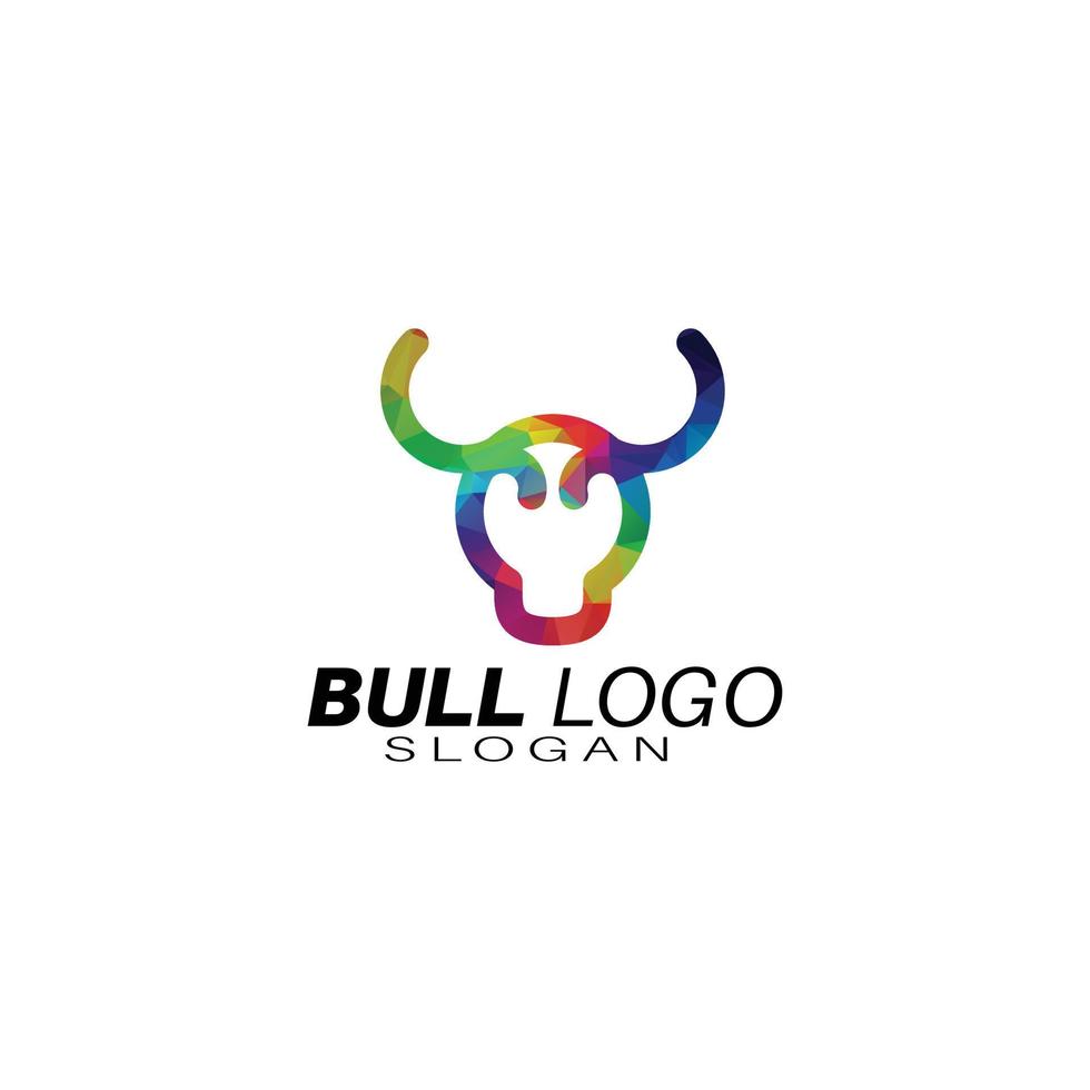 head buffalo bull elegant logotyp symbol design illustration vektor för företag