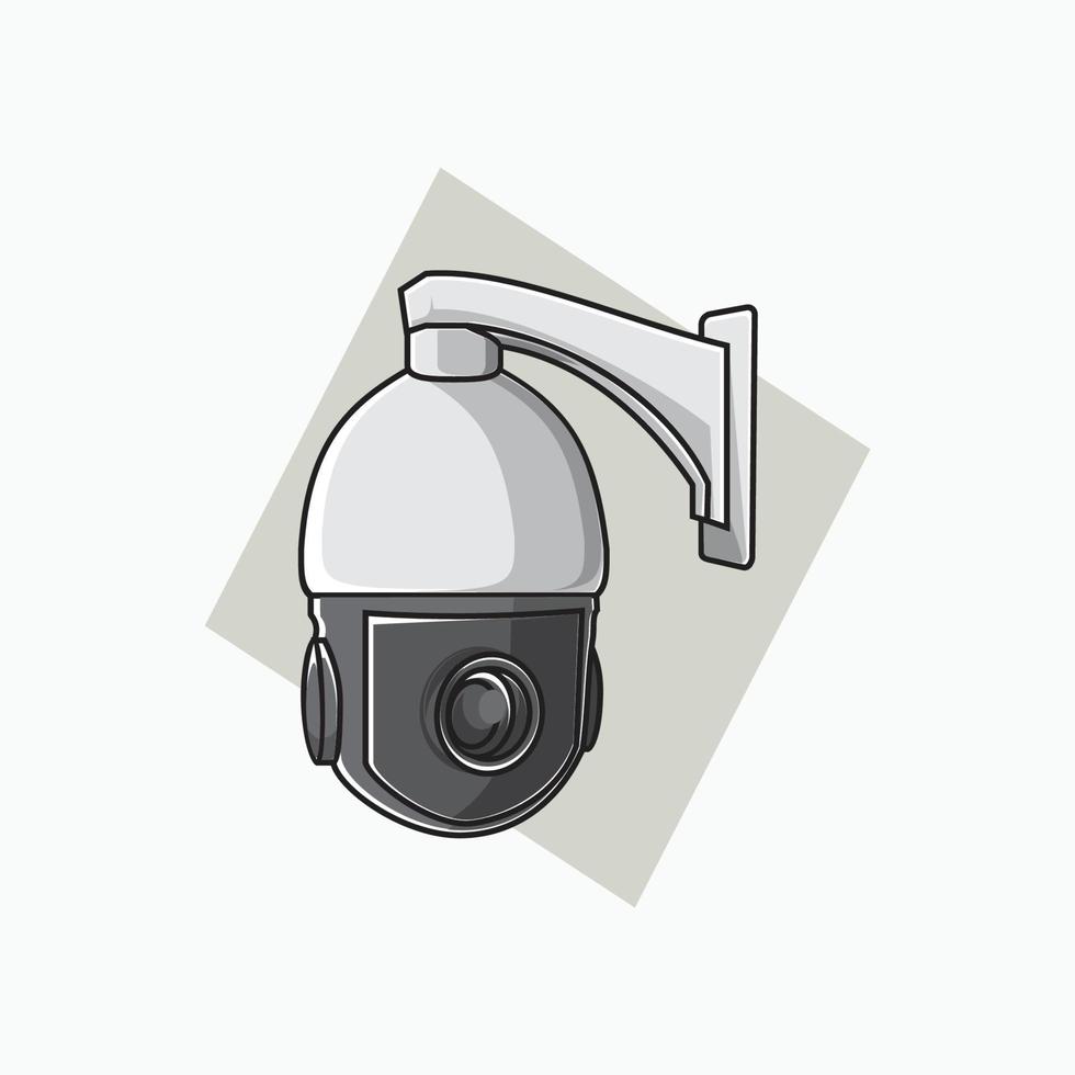 Kuppel-CCTV-Symbol - weißes Farbsymbol, Symbol, Cartoon-Logo für Sicherheitssystem vektor