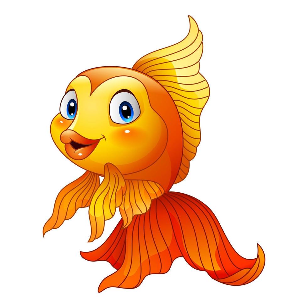 tecknad serie söt guldfisk vektor