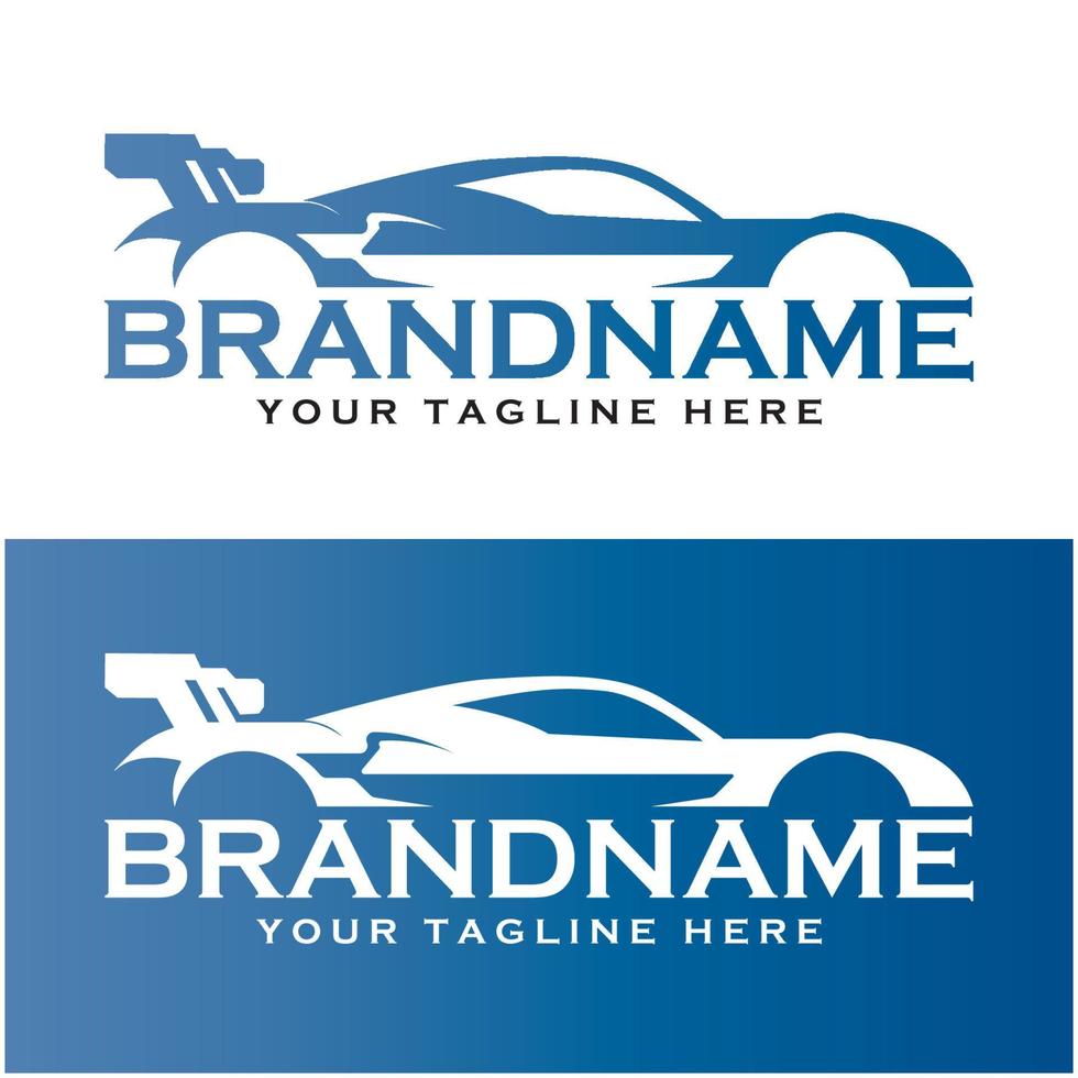 uppsättning av kreativ tävlings bil logotyp med slogan mall vektor