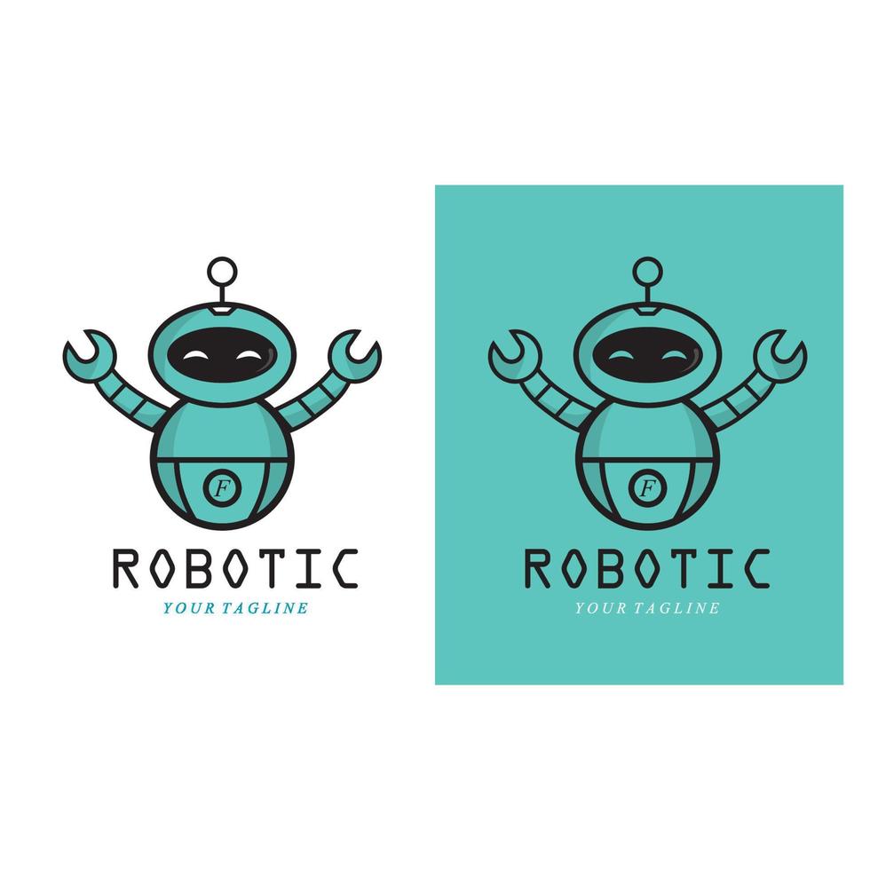 Roboter- und Logo-Symbolvektor vektor