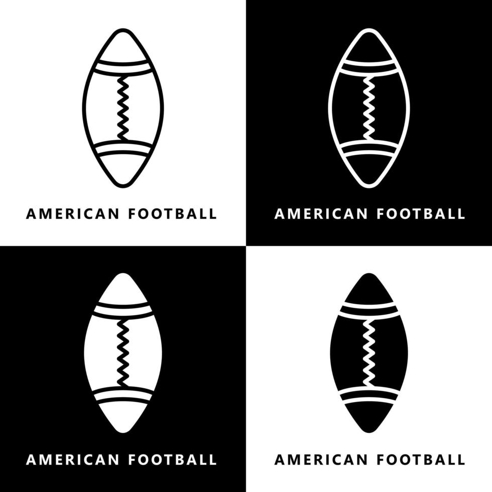 amerikan fotboll sport ikon tecknad serie. rugby boll symbol vektor logotyp