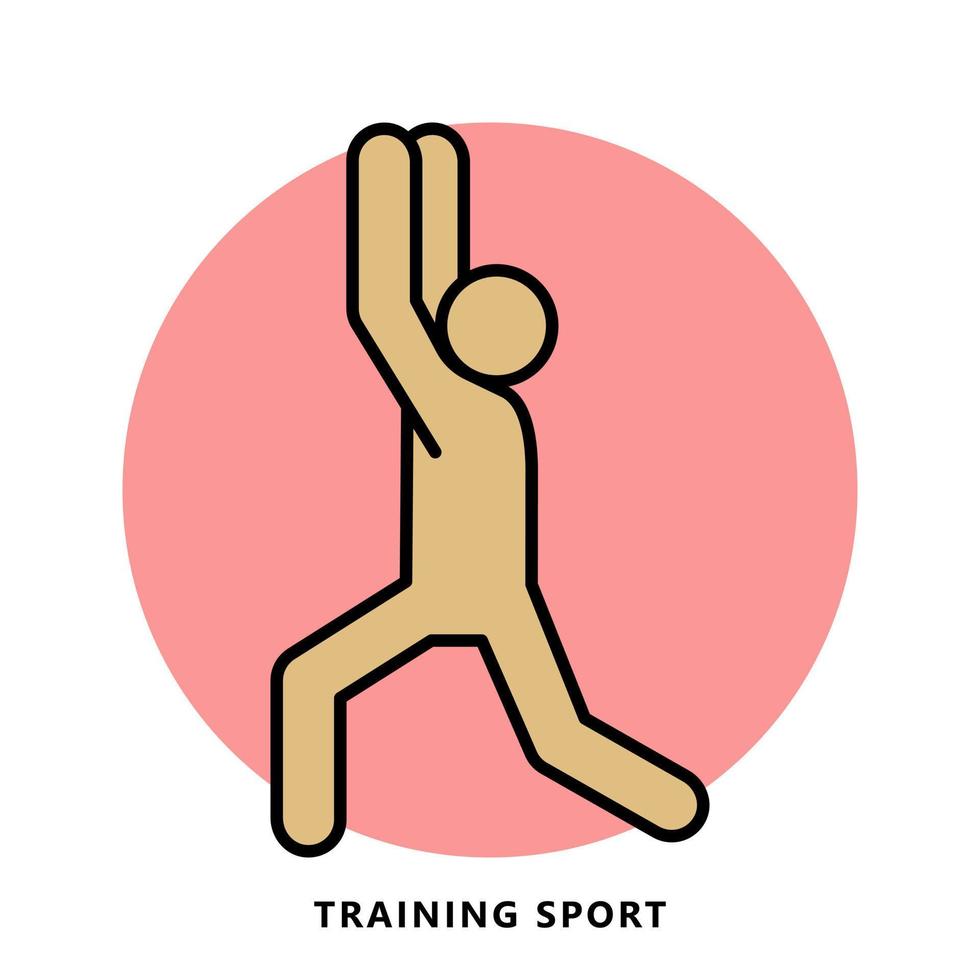 Symbol für Trainingssport. Fitness- und Trainingsvektorillustration vektor