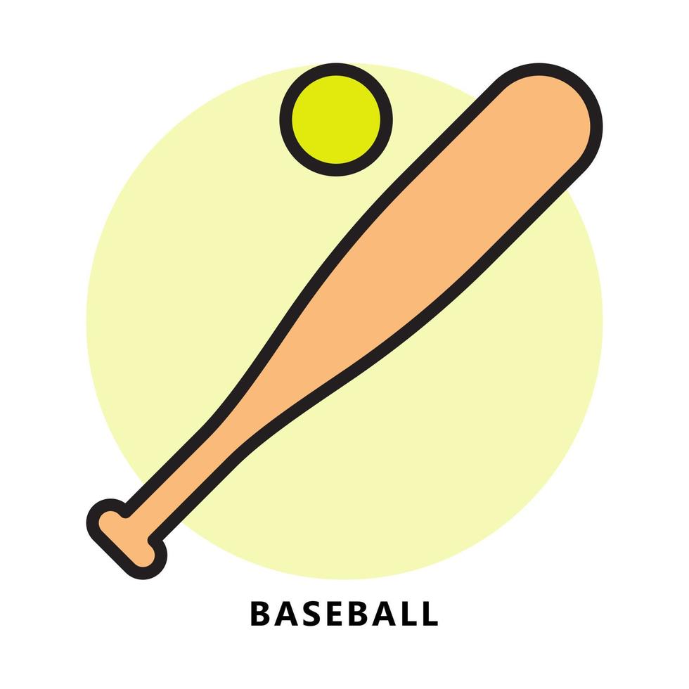 Softball-Symbol-Cartoon. Symbolvektor für Baseballausrüstung vektor