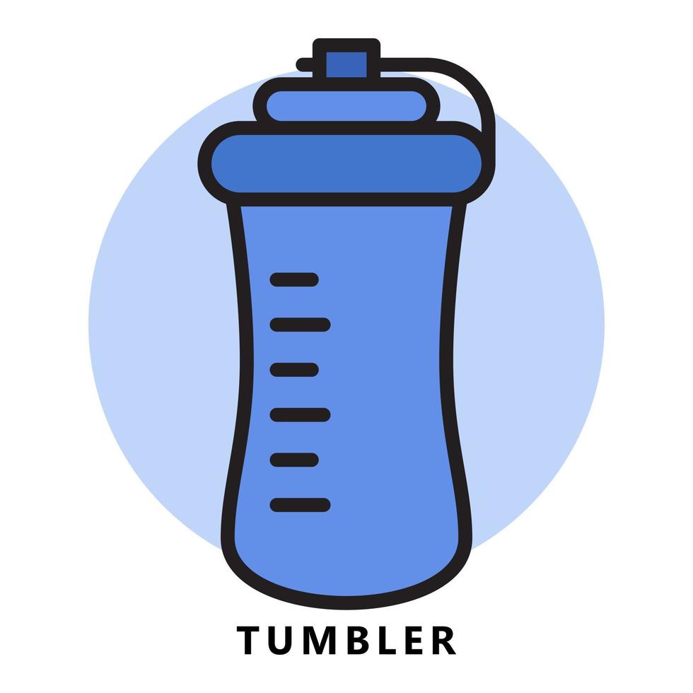 vatten flaska ikon tecknad serie. tumlare symbol vektor