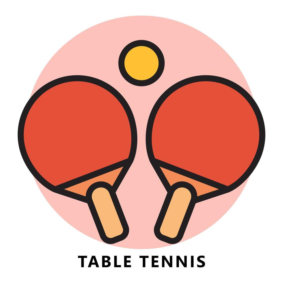 Pingpong-Sport-Symbol-Cartoon. Tischtennis-Symbolvektor vektor