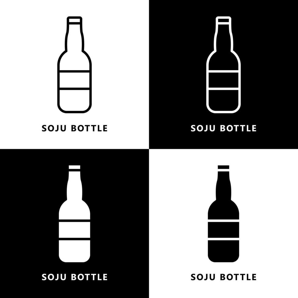 soju flaska ikon tecknad serie. öl dryck flaska symbol vektor logotyp