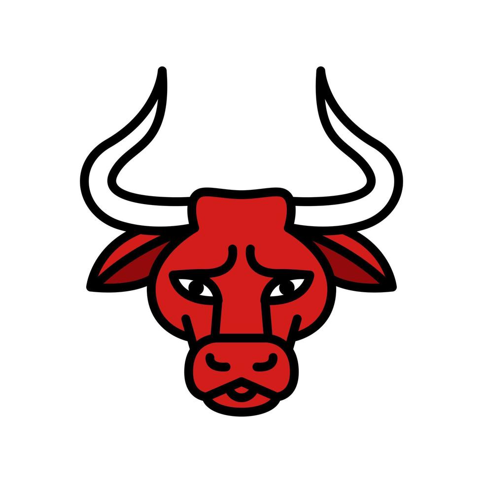 2021 lunar ny år ikon symbol illustration. buffel logotyp vektor. oxe zodiaken design karaktär vektor
