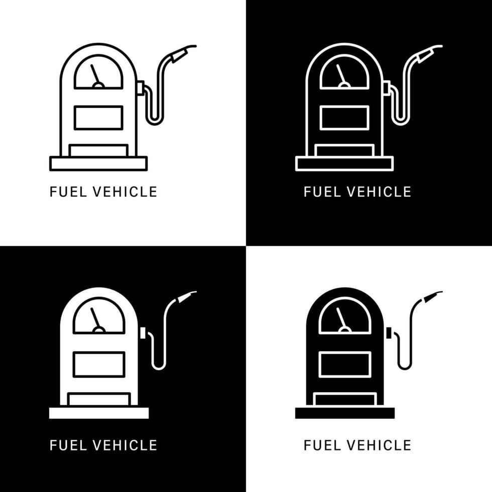 Kraftstoff-Fahrzeug-Symbol-Cartoon. Tankstellen-Symbol-Vektor-Logo vektor