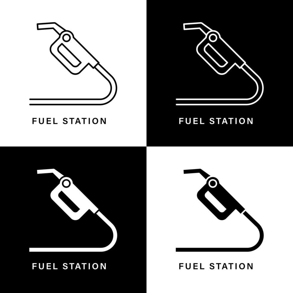pumpe kraftstoff symbol cartoon. Tankstellen-Symbol-Vektor-Logo vektor
