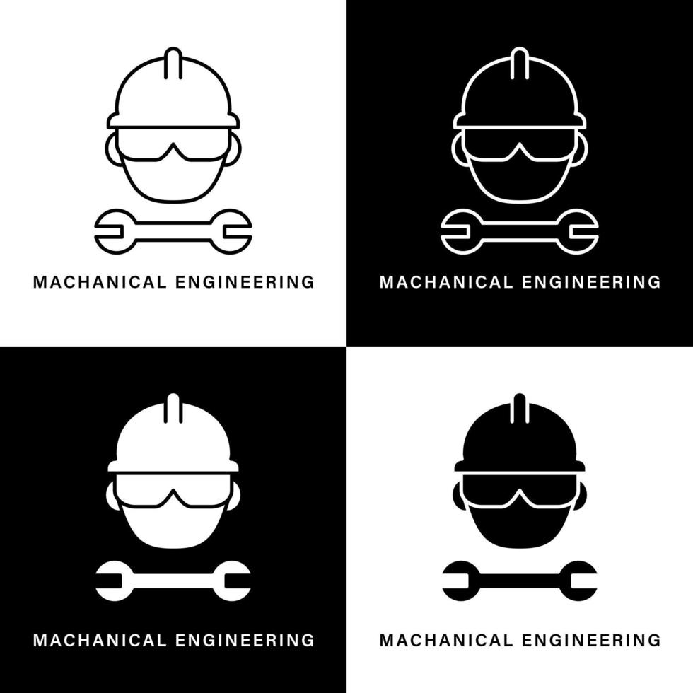 teknik ikon tecknad serie. konstruktion arbetstagare symbol vektor logotyp