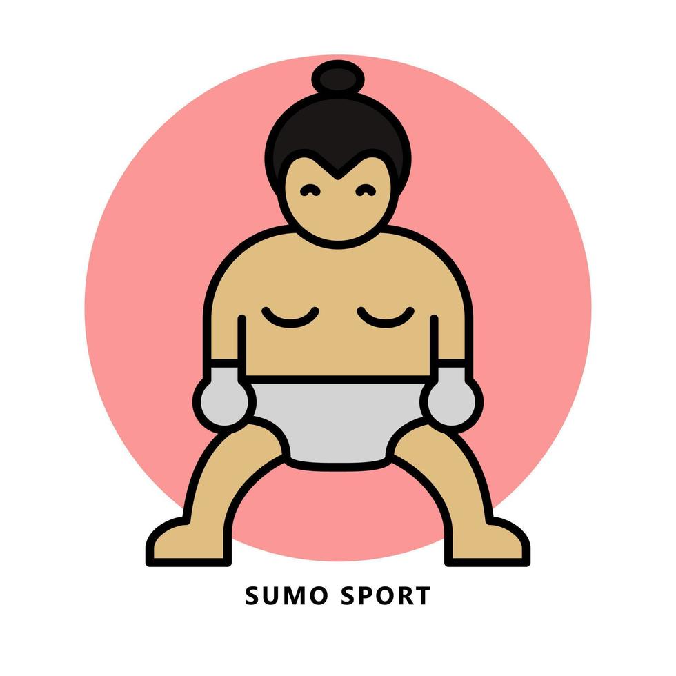 sumo sport ikon symbol. brottare Träning logotyp vektor illustration