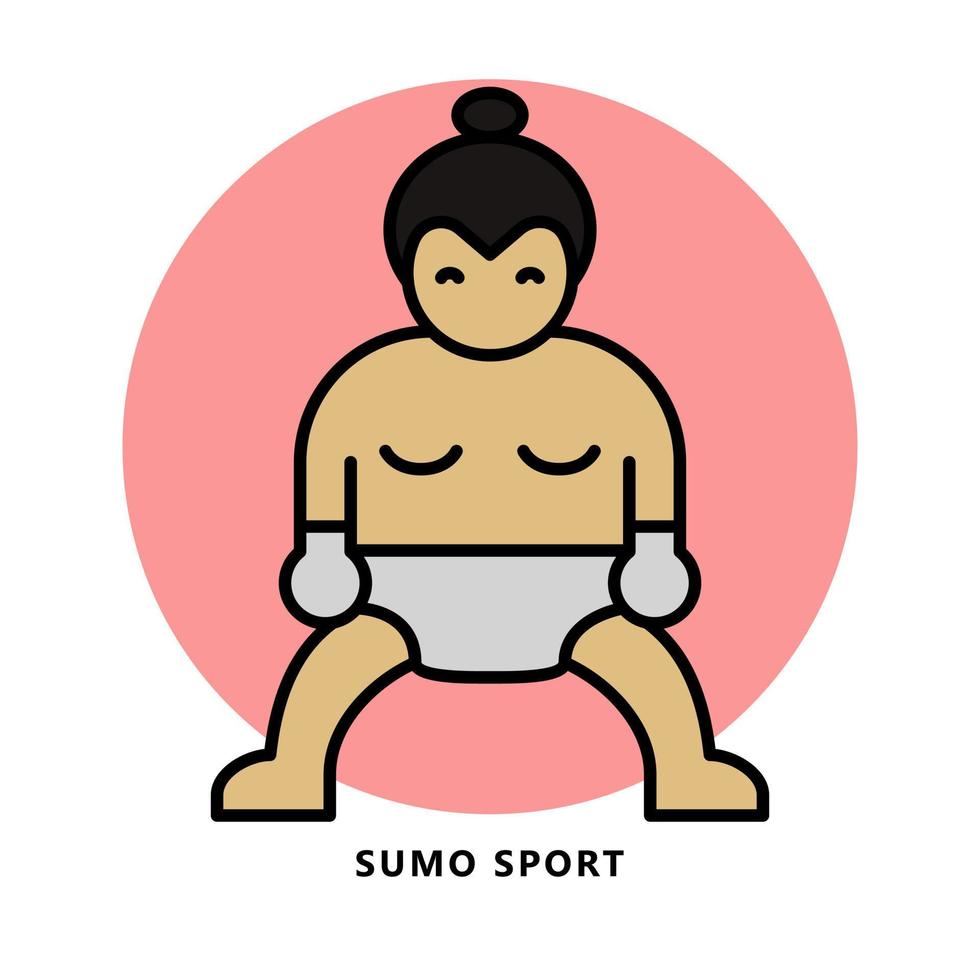 Sumo-Sport-Symbol. Wrestler-Trainingslogo-Vektorillustration vektor