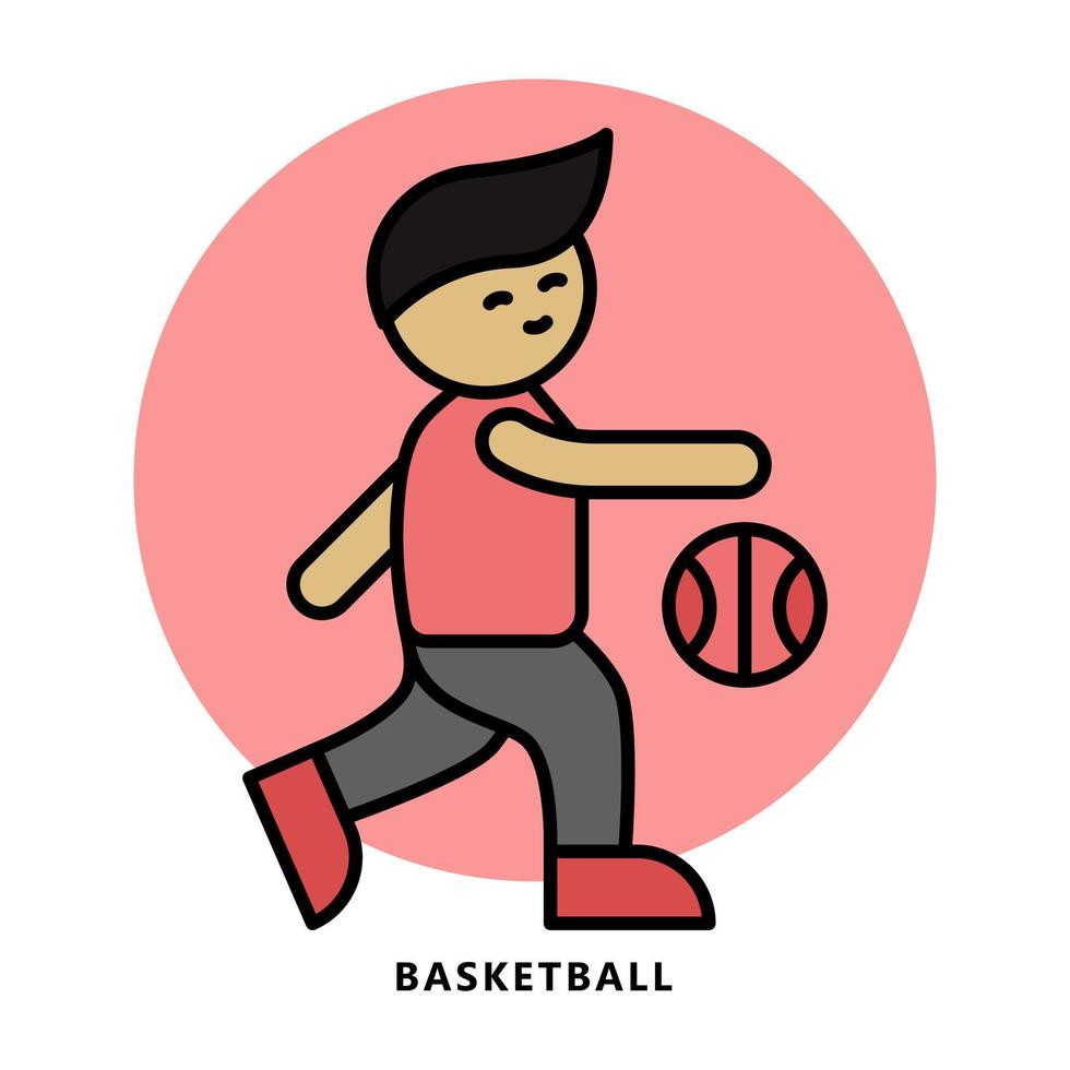 Symbol für Basketballspieler. Trainingssport-Vektorillustration vektor