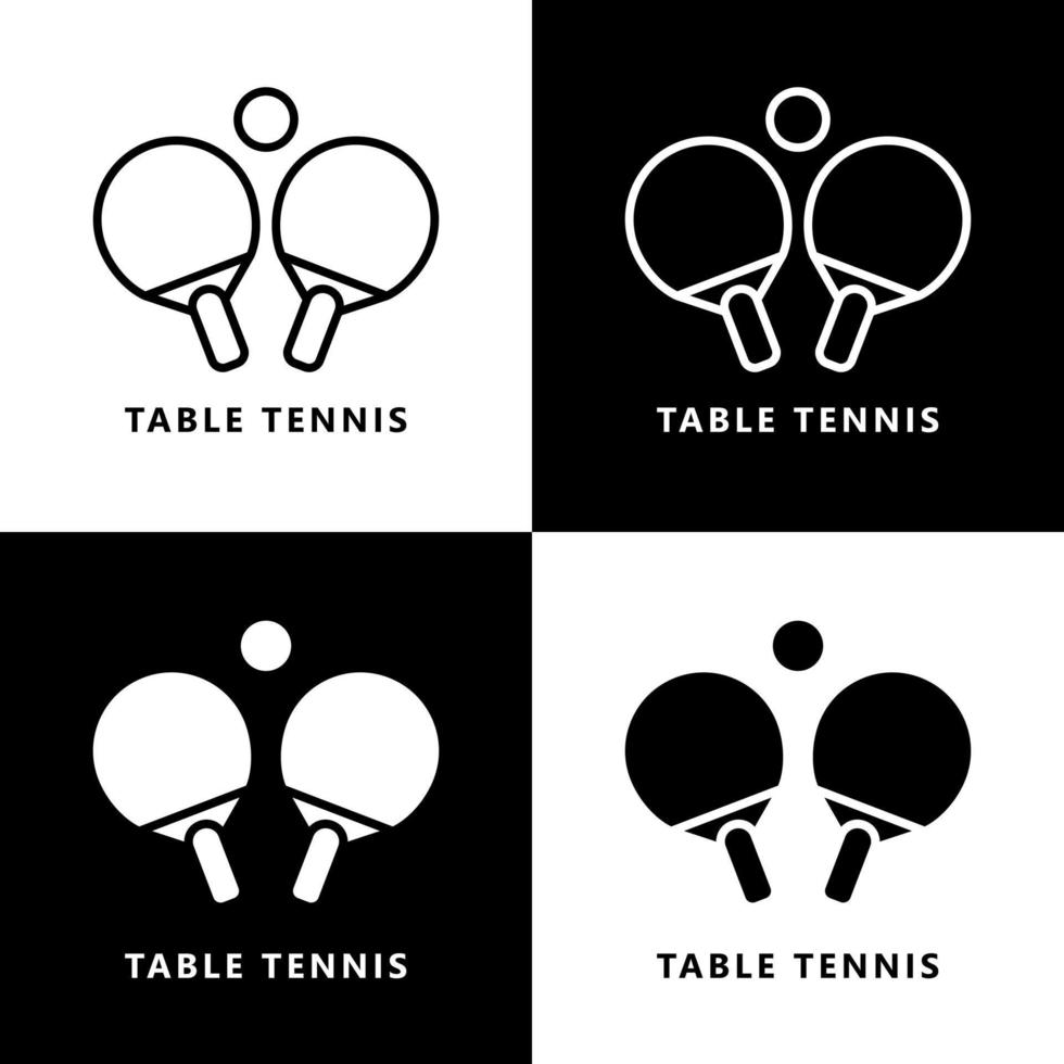 Pingpong-Sport-Symbol-Cartoon. Tischtennis-Symbol-Vektor-Logo vektor