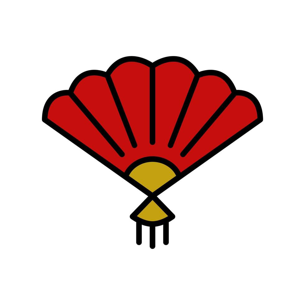 Fan-Bambus-Symbol-Symbol-Illustration. traditioneller Fan-Logo-Vektor vektor