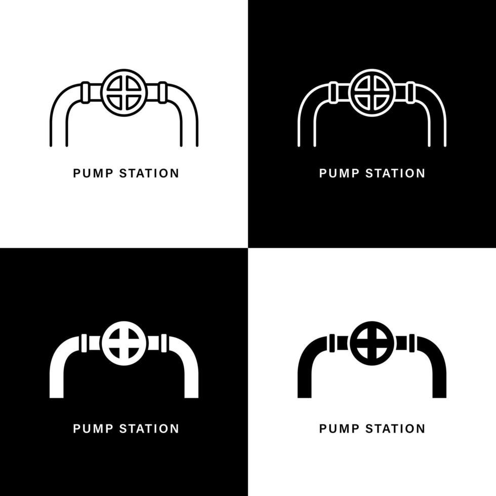 station pumpensymbol cartoon. station sanitär symbol vektor logo