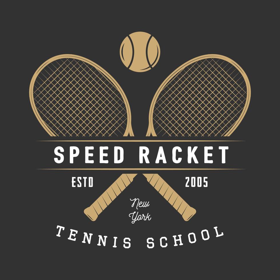 Vintage-Tennis-Logo, Abzeichen, Emblem und vieles mehr. Grafik-Design. Vektor-Illustration. vektor