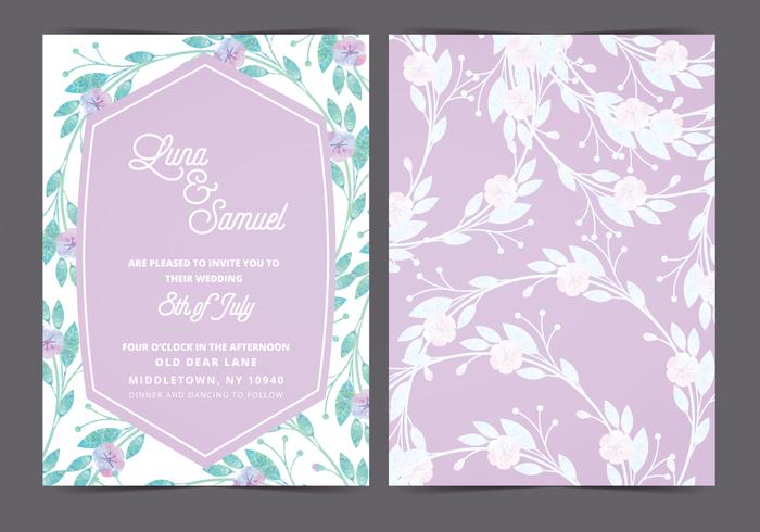 Vector Lilac Hochzeit laden ein