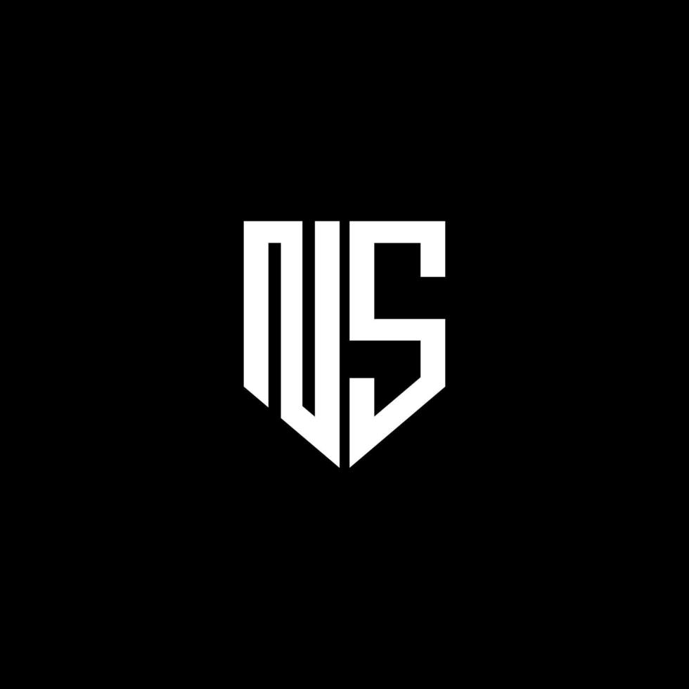 ns-Buchstaben-Logo-Design mit schwarzem Hintergrund im Illustrator. Vektorlogo, Kalligrafie-Designs für Logo, Poster, Einladung usw. vektor