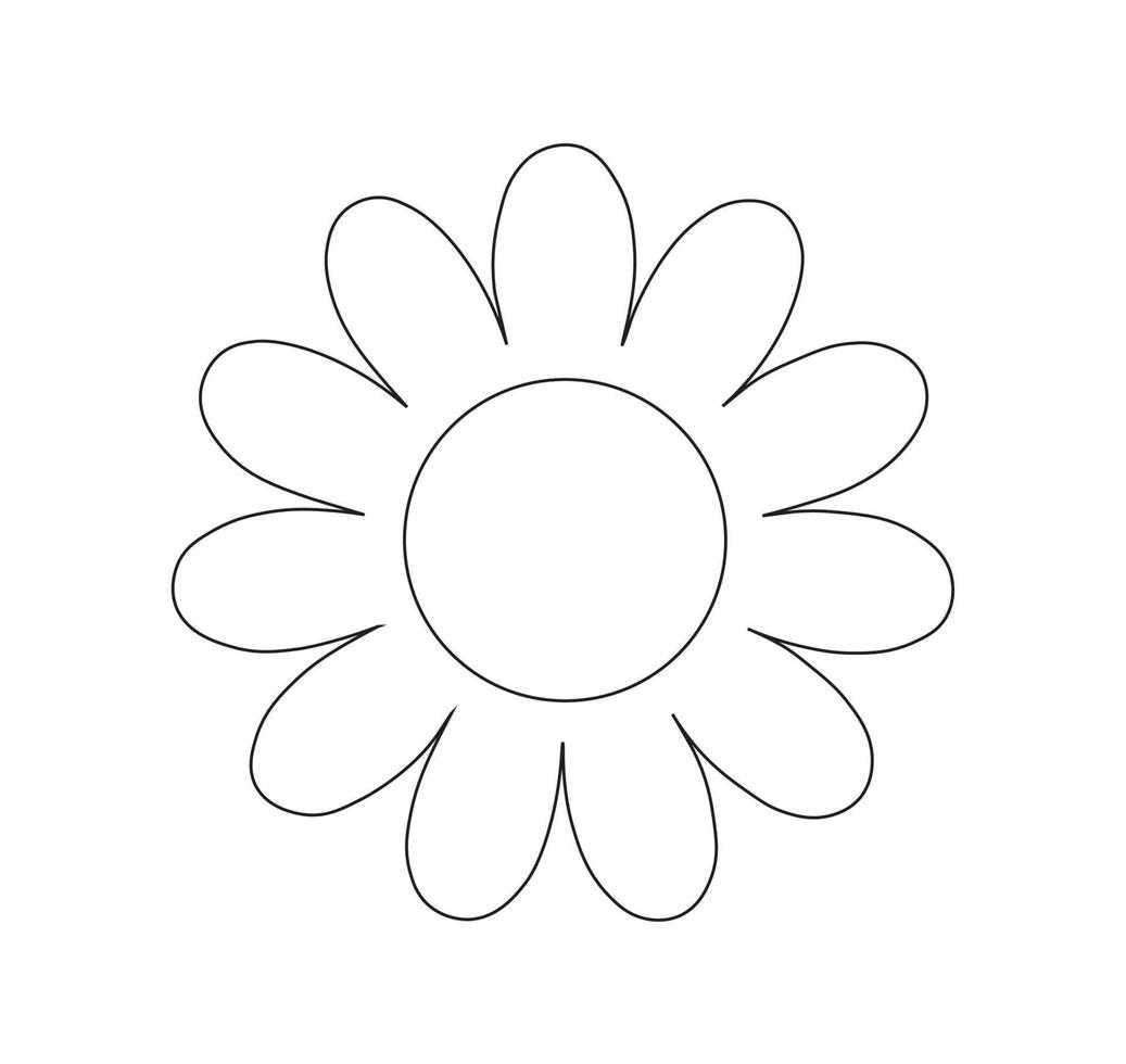 Linien-Gänseblümchen-Blume-Vektor-Symbol. vektor