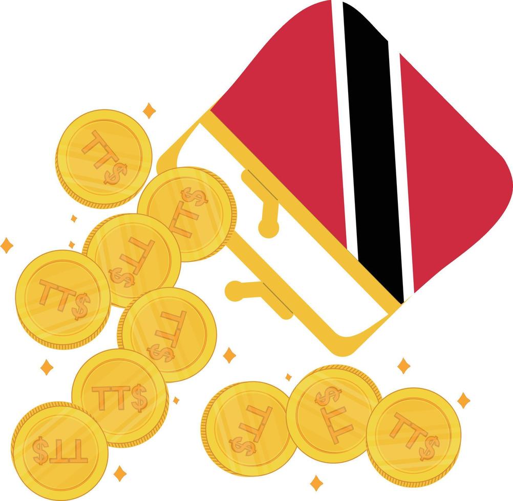 trinidad och tobago flagga vektor hand ritad, trinidad och tobago dollar vektor hand dragen