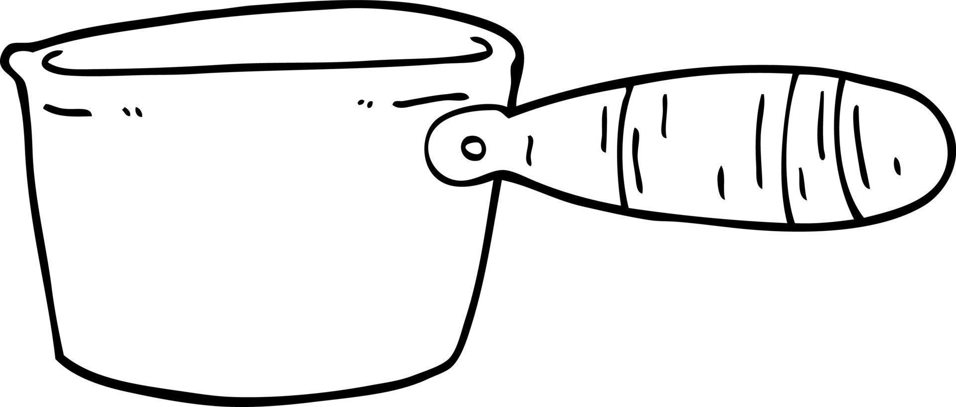 linje teckning tecknad serie matlagning panorera vektor