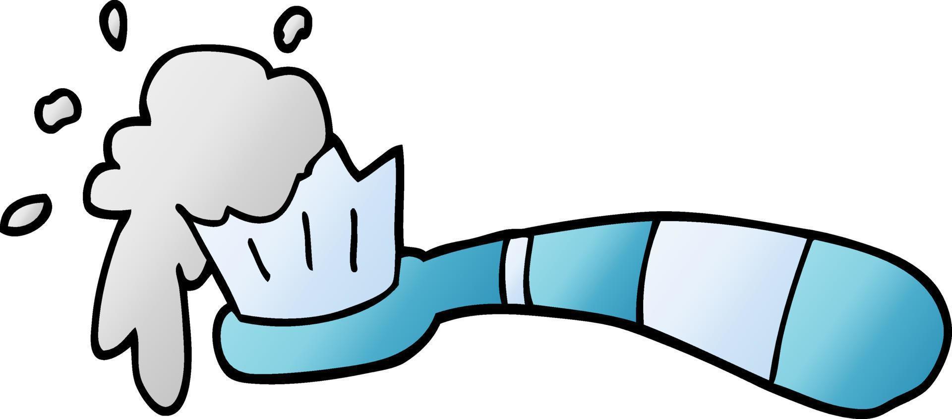 tecknad serie klotter tandborste och tand klistra vektor