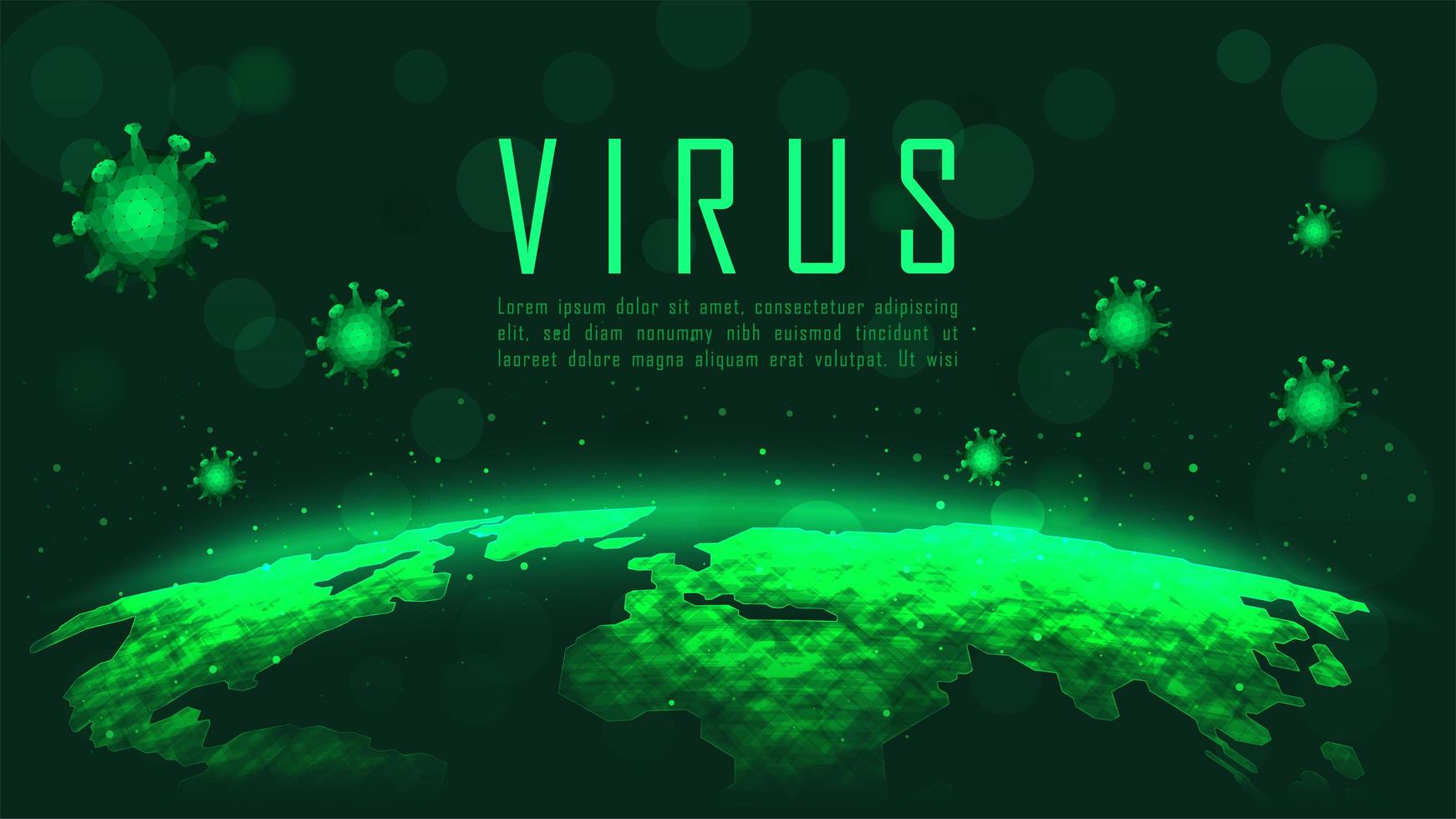grön coronavirus global pandemiplakat vektor