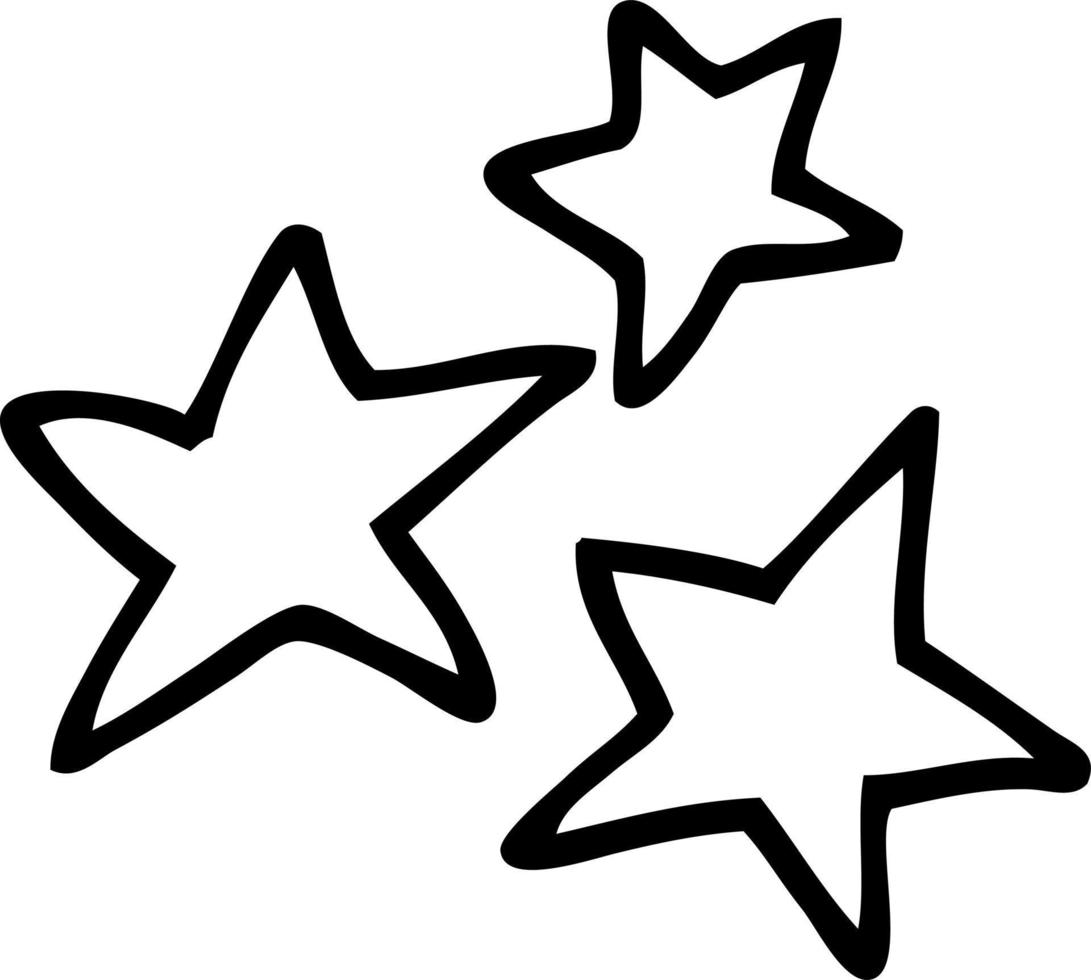 linje teckning tecknad serie gul stjärnor vektor