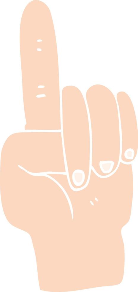platt färg illustration av en tecknad pekande hand vektor
