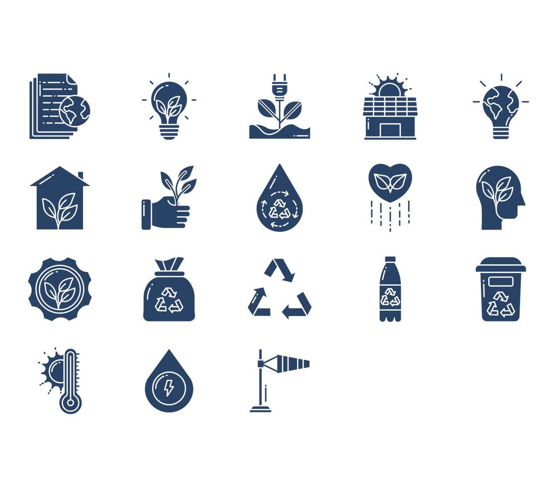 Ökologie und Umwelt-Icon-Set vektor