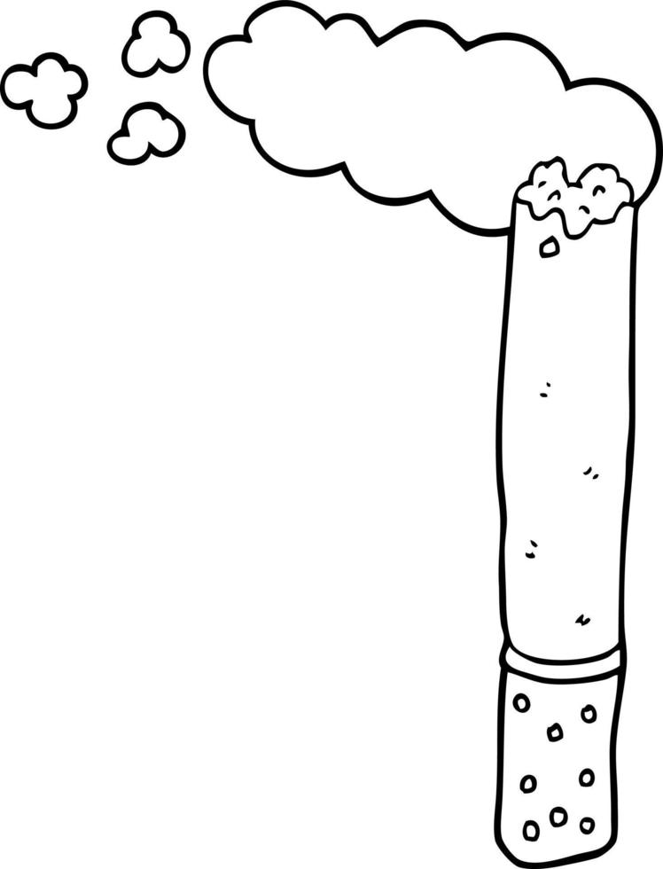 linjeteckning tecknad cigarett vektor