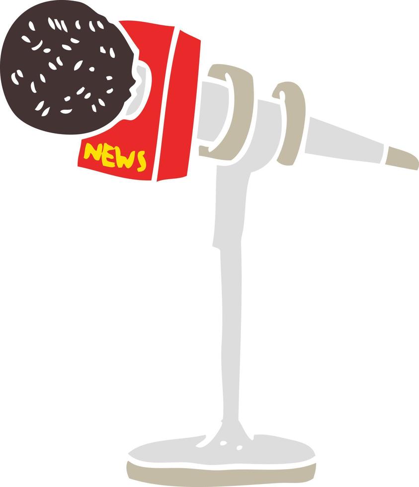 platt Färg illustration av en tecknad serie mikrofon vektor