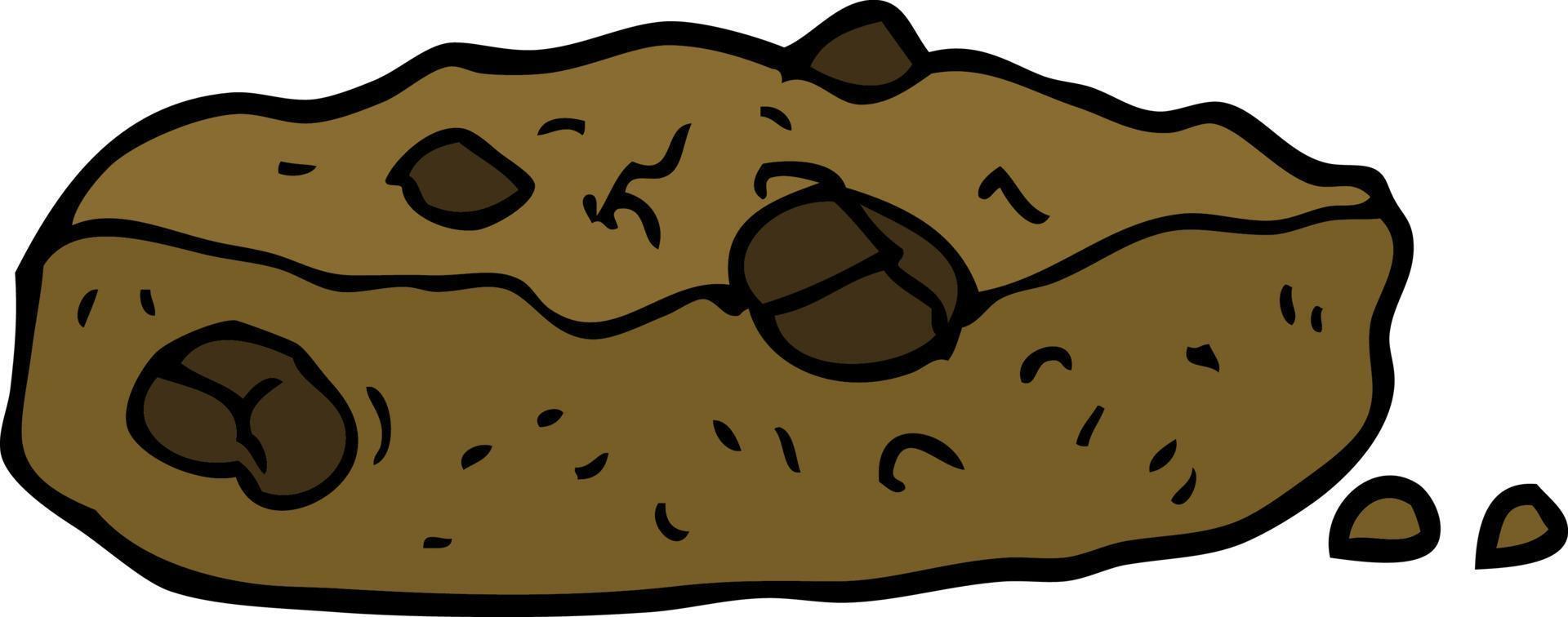 tecknad doodle chocolate chip cookie vektor