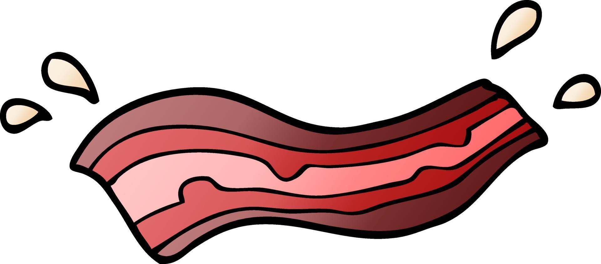 tecknad serie klotter fräsande bacon vektor
