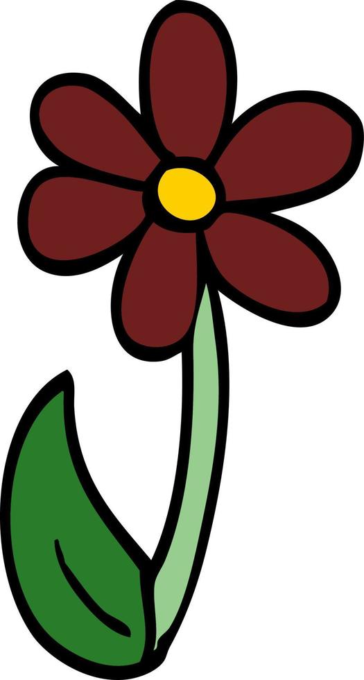 Cartoon-Doodle einzelne Blume vektor