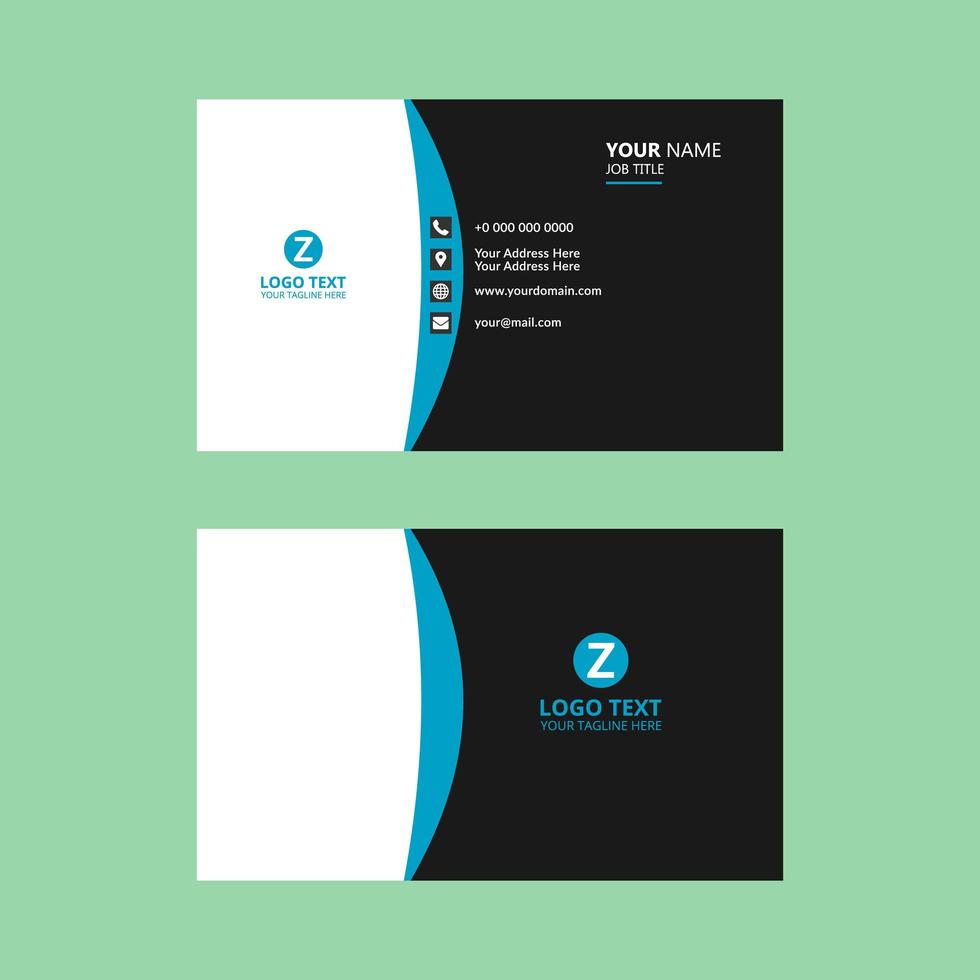 blå svart minimalistisk visitkortsmall vektor
