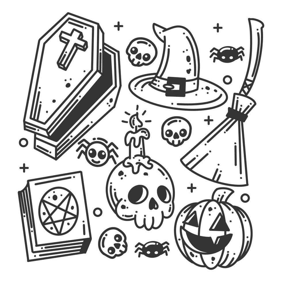 Fröhliche Halloween-Elemente-Icon-Sammlung vektor