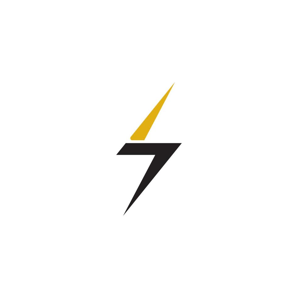 Blitz und Nummer 7 Logo oder Icon-Design vektor