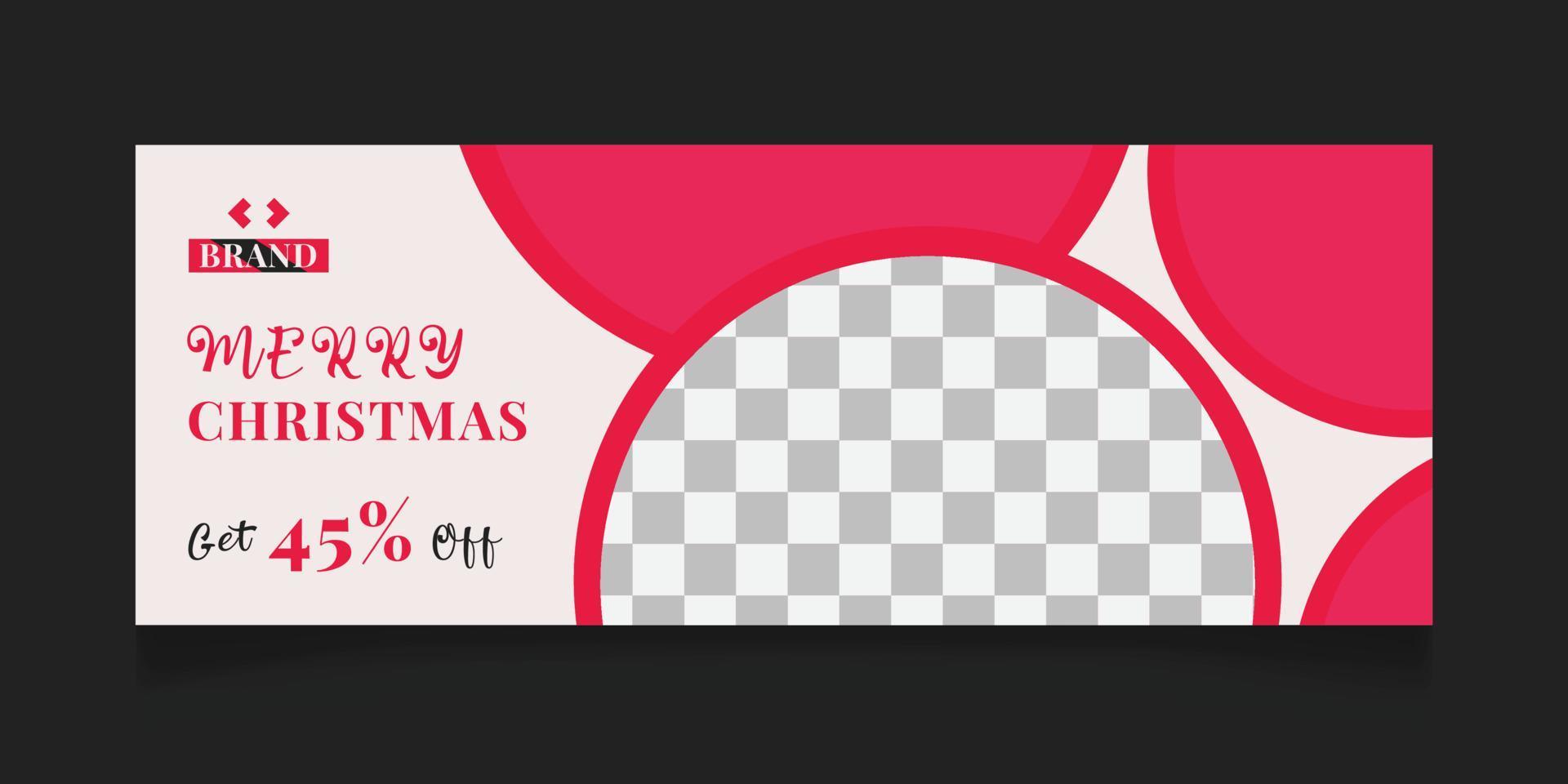 weihnachtsverkauf social media post template design und winterfest verkaufsförderung banner vektor