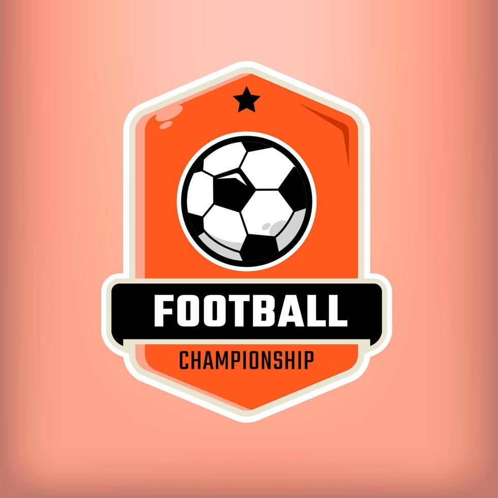 Fußball-Logo-Emblem mit Fußballtext vektor